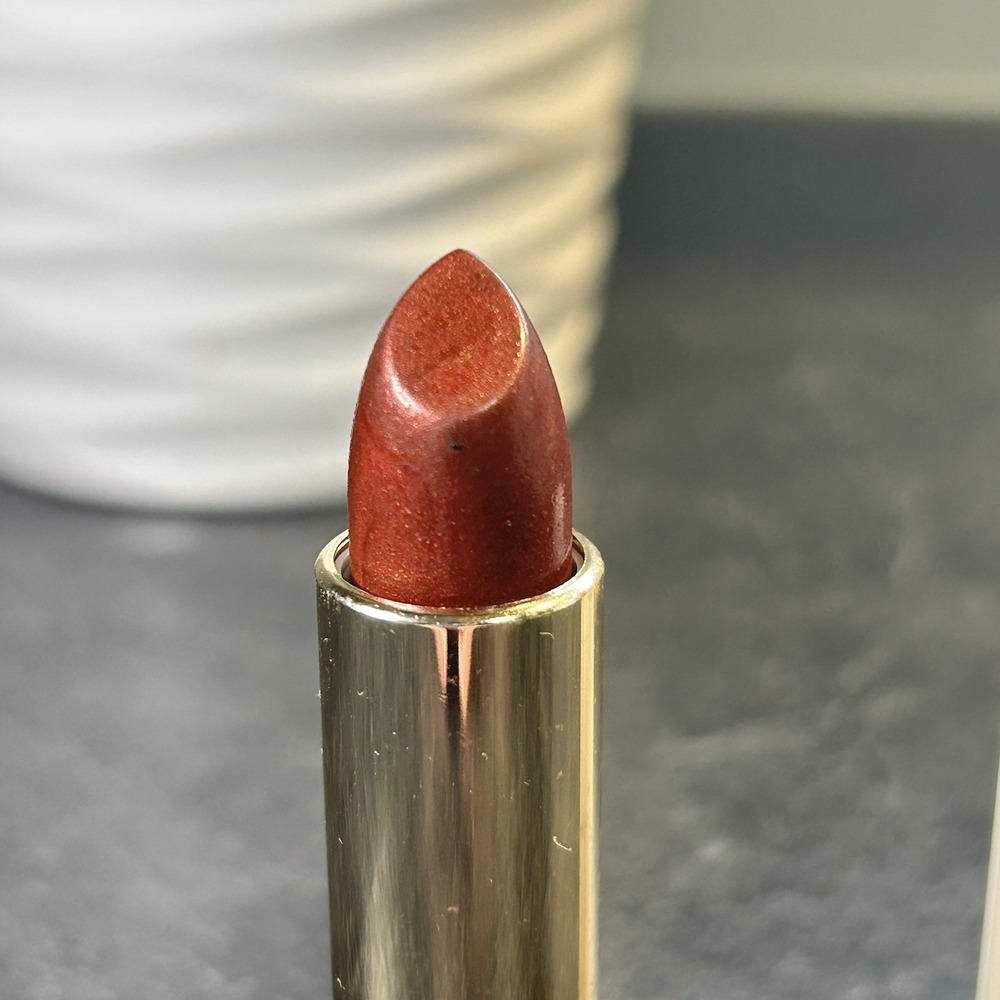 NEW Estee Lauder SPICED CIDER All Day Lipstick Ribbed White Tube Vintage Full Sz - Picture 2 of 4